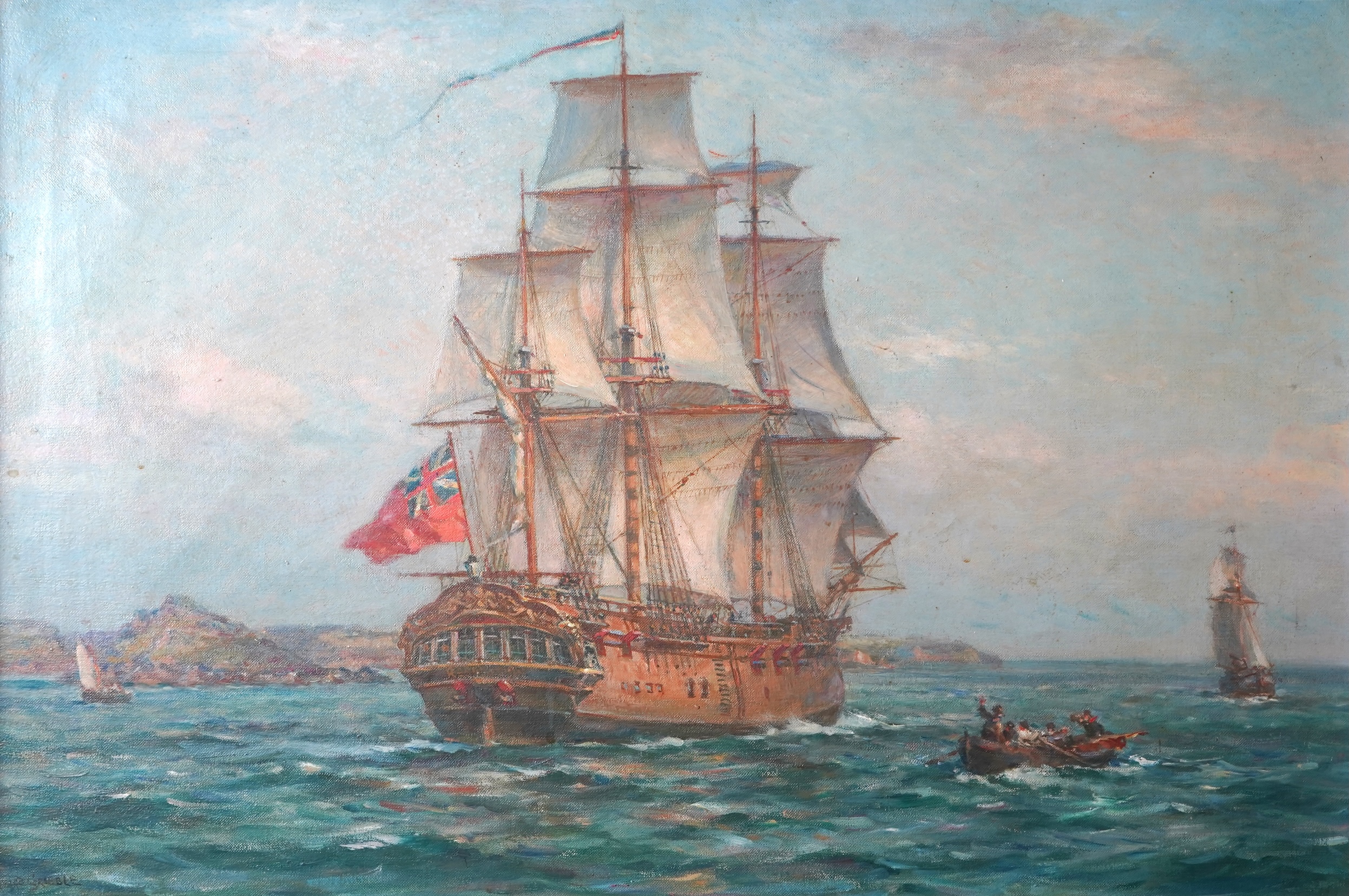 Bernard Finegan Gribble, 1872-1962, 'Resolution Leaving Plymouth'